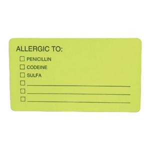 Allergic To 3-1/4x1-3/4 Informational Label 100/Pk