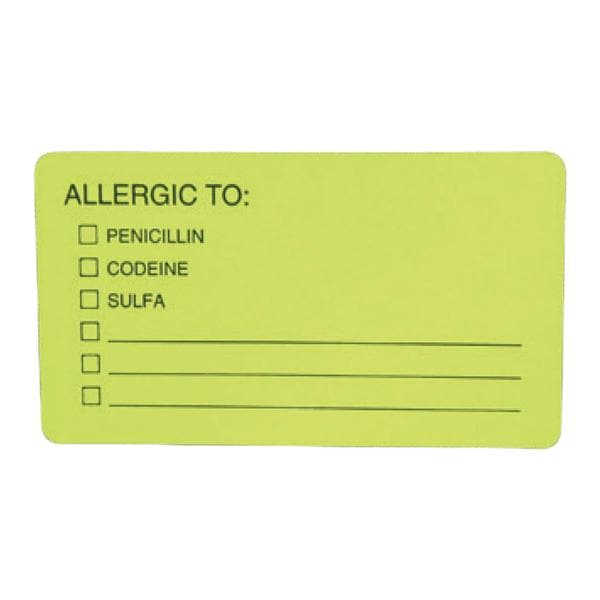 Allergic To 3-1/4x1-3/4 Informational Label 100/Pk