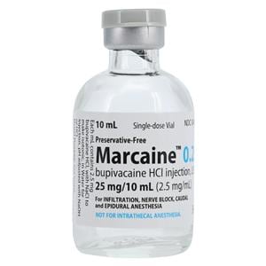 Marcaine Injection 0.25% Preservative Free SDV 10mL 10/Bx