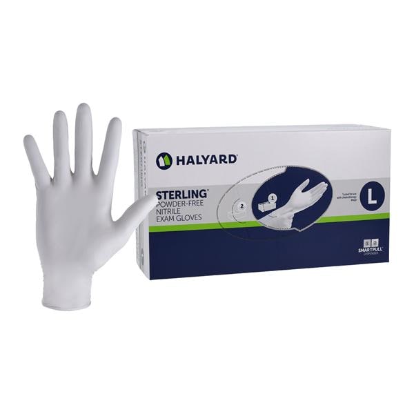 Sterling Nitrile Exam Gloves Large Sterling Silver Non-Sterile, 10 BX/CA