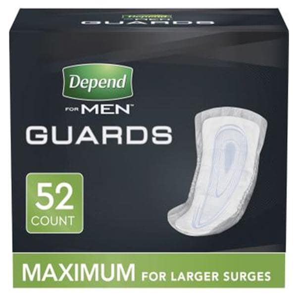 Depend Incontinence Guard Male 5.5x12" Maximum White 2x52/Ca