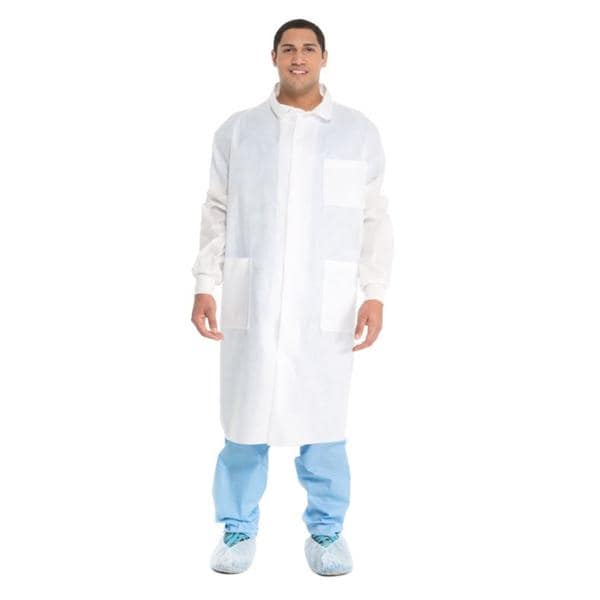 Universal Precautions Lab Coat 3 Pockets Long Sleeves X-Large White Unisex Ea, 25 EA/CA