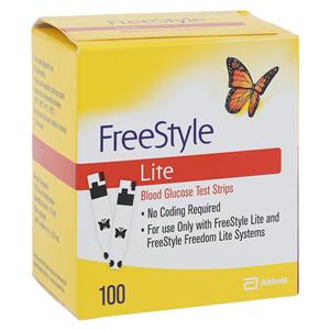 Freestyle Lite Blood Glucose Test Strip CLIA Waived 100/Bx, 12 BX/CA