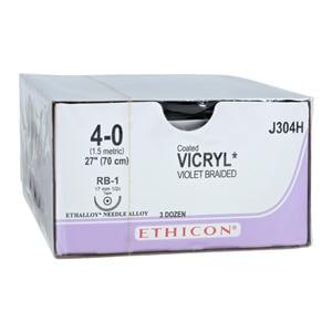 Vicryl Suture 4-0 27" Polyglactin 910 Braid RB-1 Violet 36/Bx