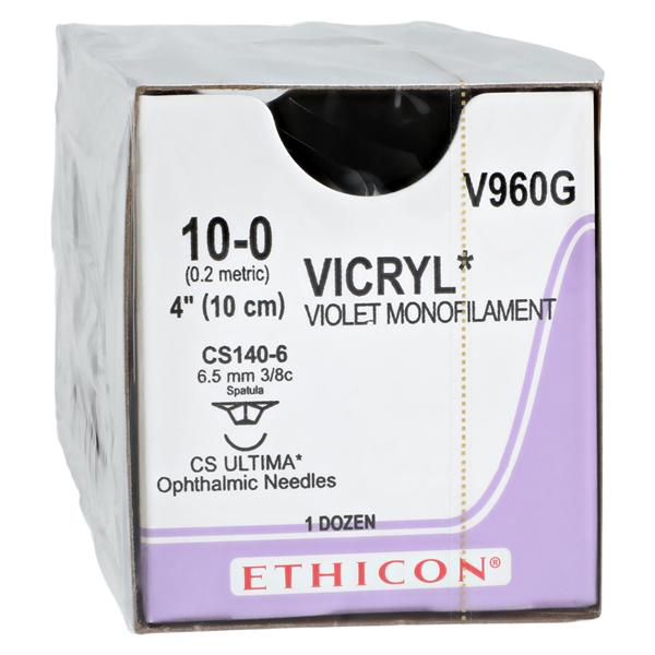 Vicryl Suture 10-0 4" Polyglactin 910 Braid CS140-6 Violet 12/Bx