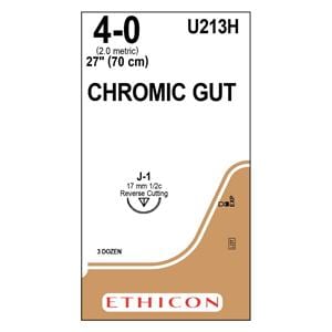 _ Suture 4-0 27" Chromic Gut Monofilament J-1 Brown 36/Bx