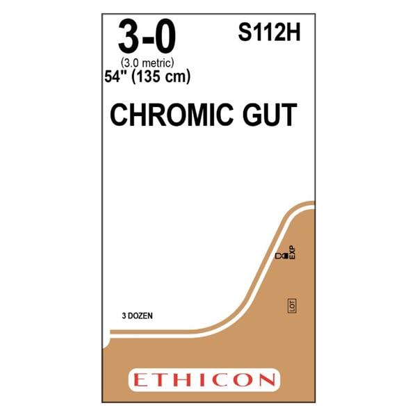 _ Suture 3-0 54" Chromic Gut Monofilament Brown 36/Bx