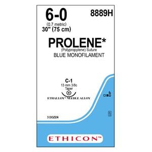 Prolene Suture 6-0 30" Polypropylene Monofilament C-1 Blue 36/Bx