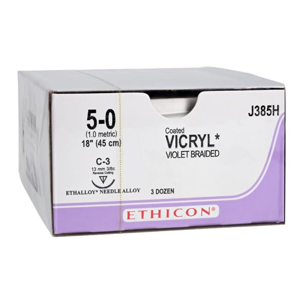 Vicryl Suture 5-0 18" Polyglactin 910 Braid C-3 Violet 36/Bx