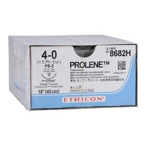 Prolene Suture 4-0 18" Polypropylene Monofilament PS-2 Blue 36/Bx