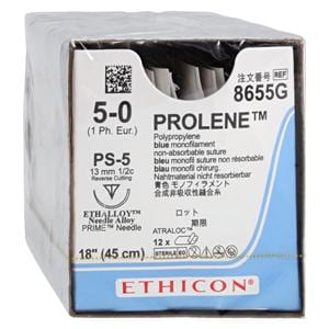 Prolene Suture 5-0 18" Polypropylene Monofilament PS-5 Blue 12/Bx