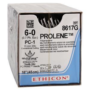 Prolene Suture 6-0 18" Polypropylene Monofilament PC-1 Blue 12/Bx