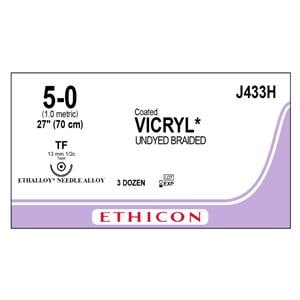 Vicryl Suture 5-0 27" Polyglactin 910 Braid TF Undyed 36/Bx