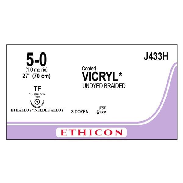 Vicryl Suture 5-0 27" Polyglactin 910 Braid TF Undyed 36/Bx