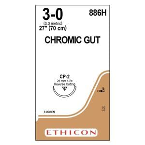 _ Suture 3-0 1x27" Chromic Gut Monofilament CP-2 Brown 36/Bx