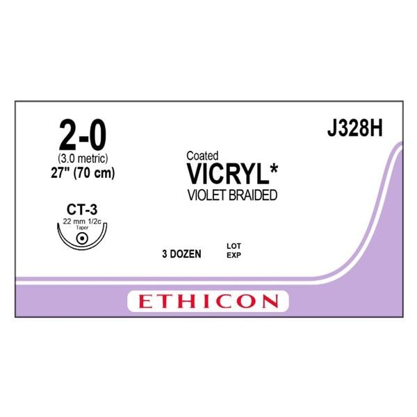 Vicryl Suture 2-0 27" Polyglactin 910 Braid CT-3 Violet 36/Bx