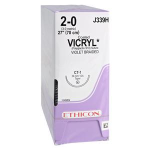 Vicryl Suture 2-0 27" Polyglactin 910 Braid CT-1 Violet 36/Bx