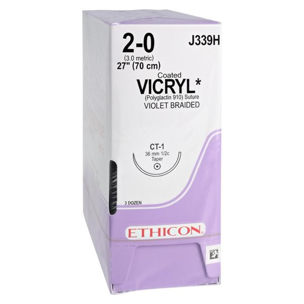 Vicryl Suture 2-0 27" Polyglactin 910 Braid CT-1 Violet 36/Bx