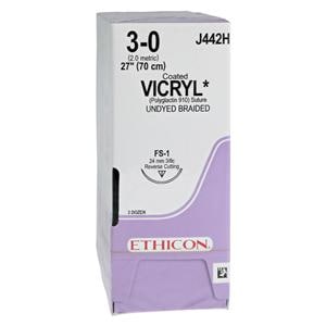 Vicryl Suture 3-0 27" Polyglactin 910 Braid FS-1 Undyed 36/Bx