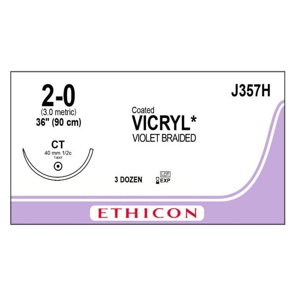 Vicryl Suture 2-0 36" Polyglactin 910 Braid CT Violet 36/Bx