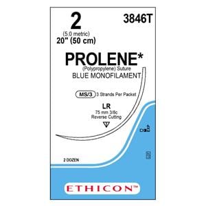 Prolene Suture 2 3x20" Polypropylene Monofilament LR Blue 24/Bx