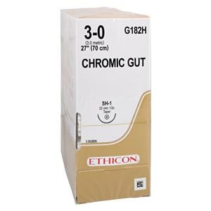 Suture 3-0 27" Chromic Gut Monofilament SH-1 Brown 36/Bx