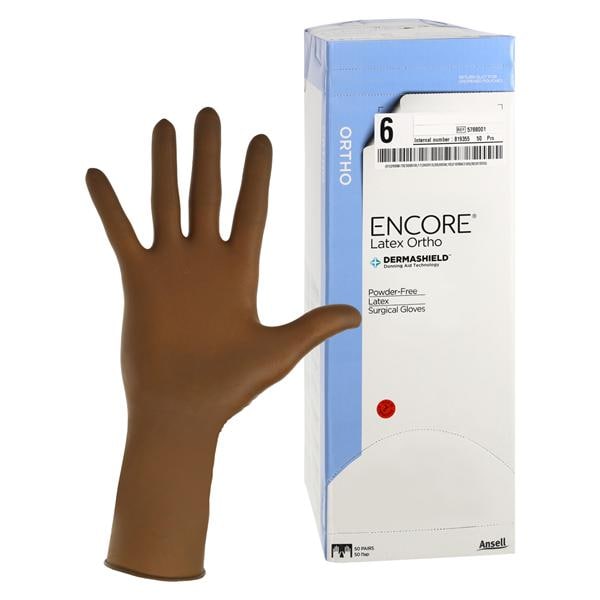 Encore Orthopaedic Surgical Gloves 6 Brown, 4 BX/CA