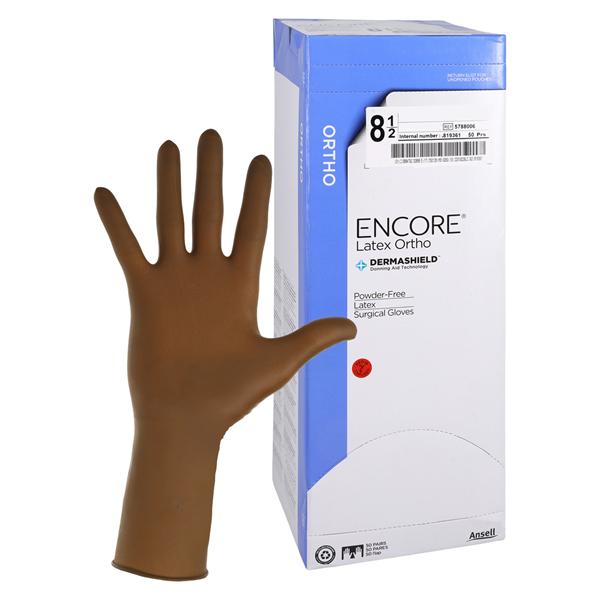 Encore Orthopaedic Surgical Gloves 8.5 Brown, 4 BX/CA