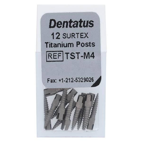 Surtex Posts Titanium Refill 9.3 mm 1.5 mm Parallel Sided & Tapered End M4 12/Bx