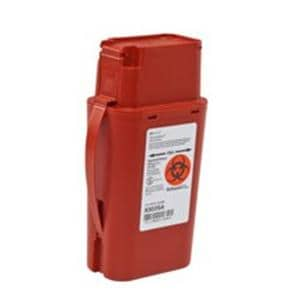 Monoject Sharps Container 1qt Red 2.5x4.5x8.75" Screw Cap Lid Vert Drp Plstc Ea, 20 EA/CA