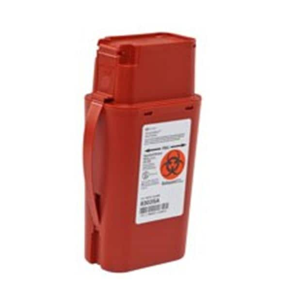 Monoject Sharps Container 1qt Red 2.5x4.5x8.75" Screw Cap Lid Vert Drp Plstc Ea, 20 EA/CA