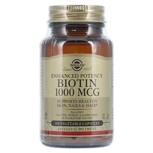 Biotin Adult Supplement Capsules Vegetarian/Kosher 1000mcg 100/Bt