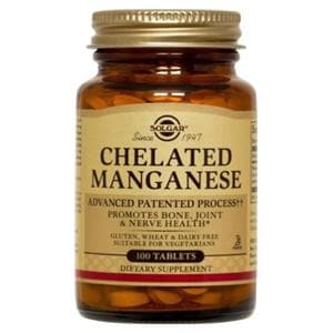 Chelated Manganese Vitamin/Supplement Tablets No Sugar/Salt/Starch 100/Bt