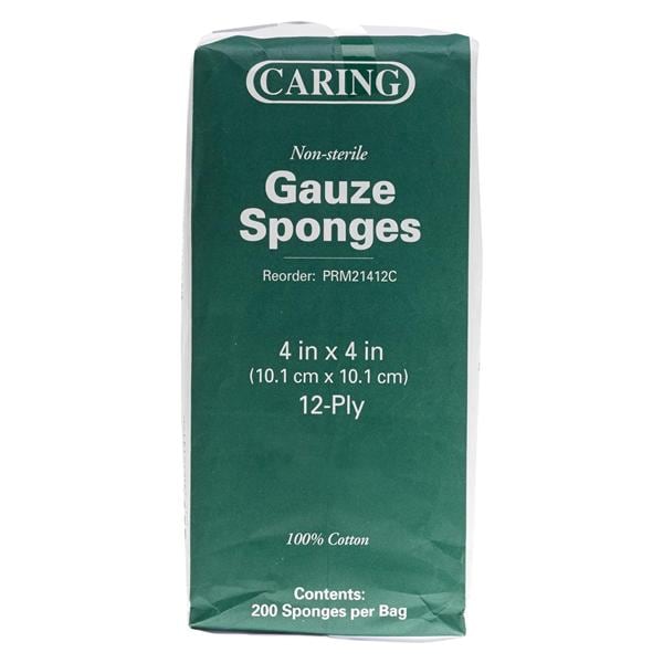 Cotton Gauze Sponge 4x4" 12 Ply Sterile Not Made With Natural Rubber Latex