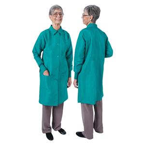 DenLine Protection Plus Lab Coat 3 Pkts Lng Tprd Slves 39" 2XL Grn Womens Ea