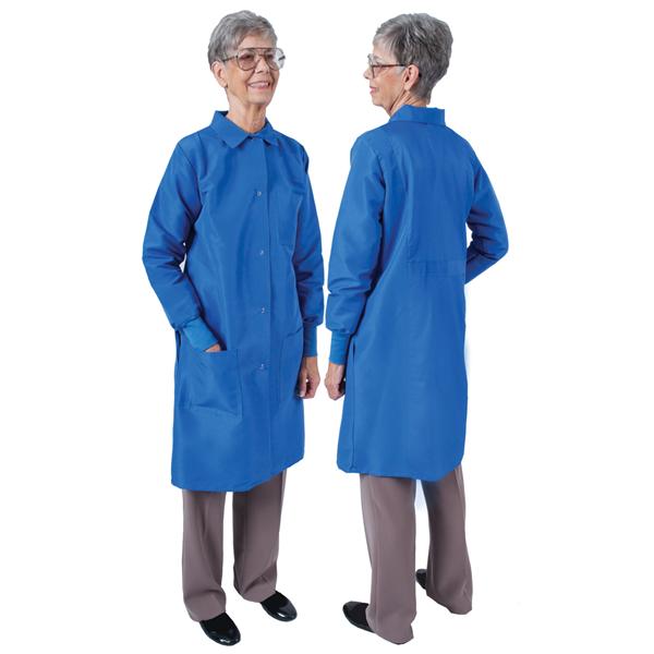 DenLine Protection Plus Lab Coat 3 Pkts Lng Tprd Slves 39" Medium Ryl Womens Ea