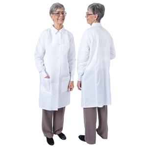 DenLine Protection Plus Lab Coat 3 Pkts Lng Tprd Slvs 39 in 2XS Wht Womens Ea