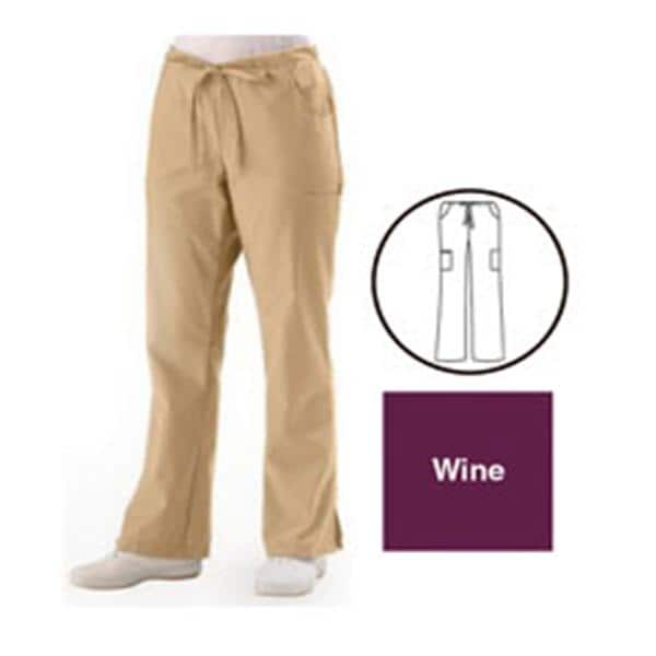 ComfortEase Scrub Pant 5 Pockets Small Wine Unisex Ea