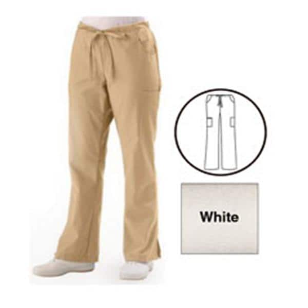 Scrub Pant 5 Pockets Large White Unisex Ea