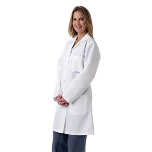 Lab Coat 3 Pockets Long Sleeves 40 in Large White Womens Ea