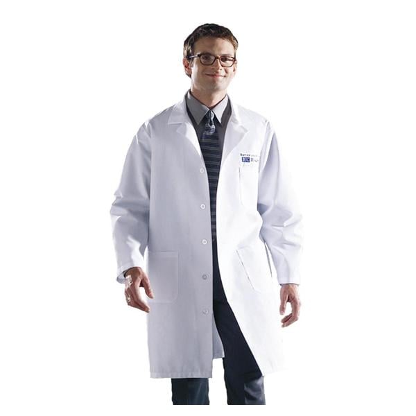 Lab Coat 3 Pockets Long Sleeves 41 in Medium Light Blue Unisex Ea