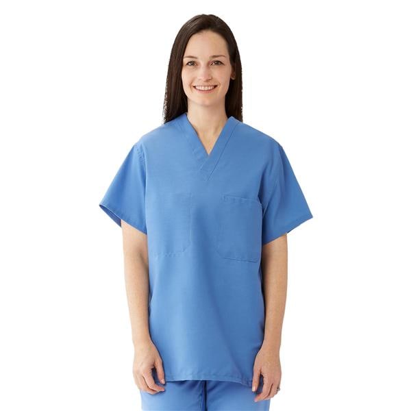 Scrub Shirt 1 Pocket Set-In Sleeves X-Small Ceil Blue Unisex Ea