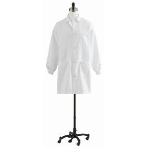 Lab Coat 2 Pockets Long Sleeves 39 in Small White Unisex Ea
