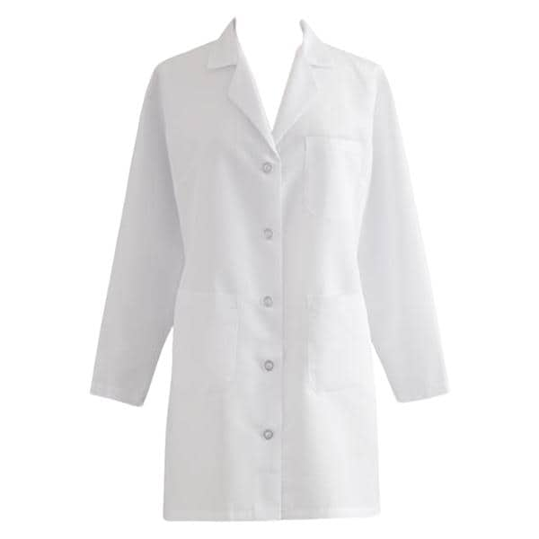 Lab Coat 3 Pockets Long Sleeves 36 in White Womens Ea