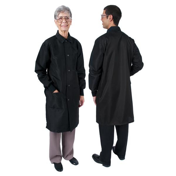 DenLine Protection Plus Long Coat 3 Pkts Long Tapered Sleeves 41 in Small Blk Ea