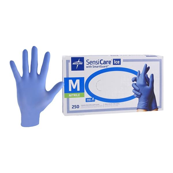 SensiCare Ice Nitrile Exam Gloves Medium Violet Blue Non-Sterile, 10 BX/CA