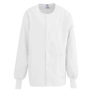 ComfortEase Warm-Up Jacket 2Pckt Long Sleeves / Knit Cuff X-Small Wht Unisex Ea