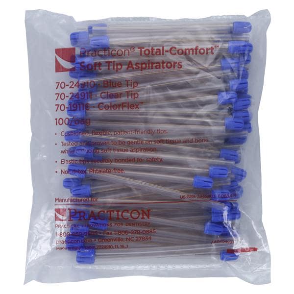 Total Comfort Hypoallergenic Aspirator Clear Blue Tip 100/Bg