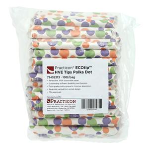 ECOtip HVE Tips Vented Polka Dot 100/Bg