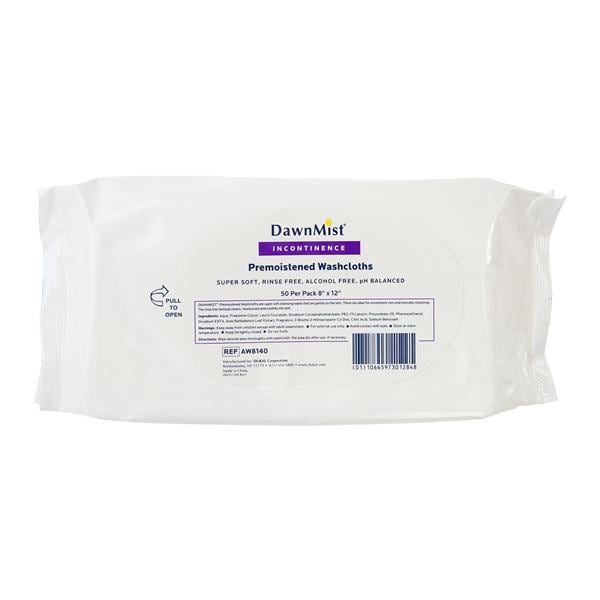 DawnMist Washcloth Disposable Airlaid 8 in x 12 in White 50/Pk, 12 PK/CA